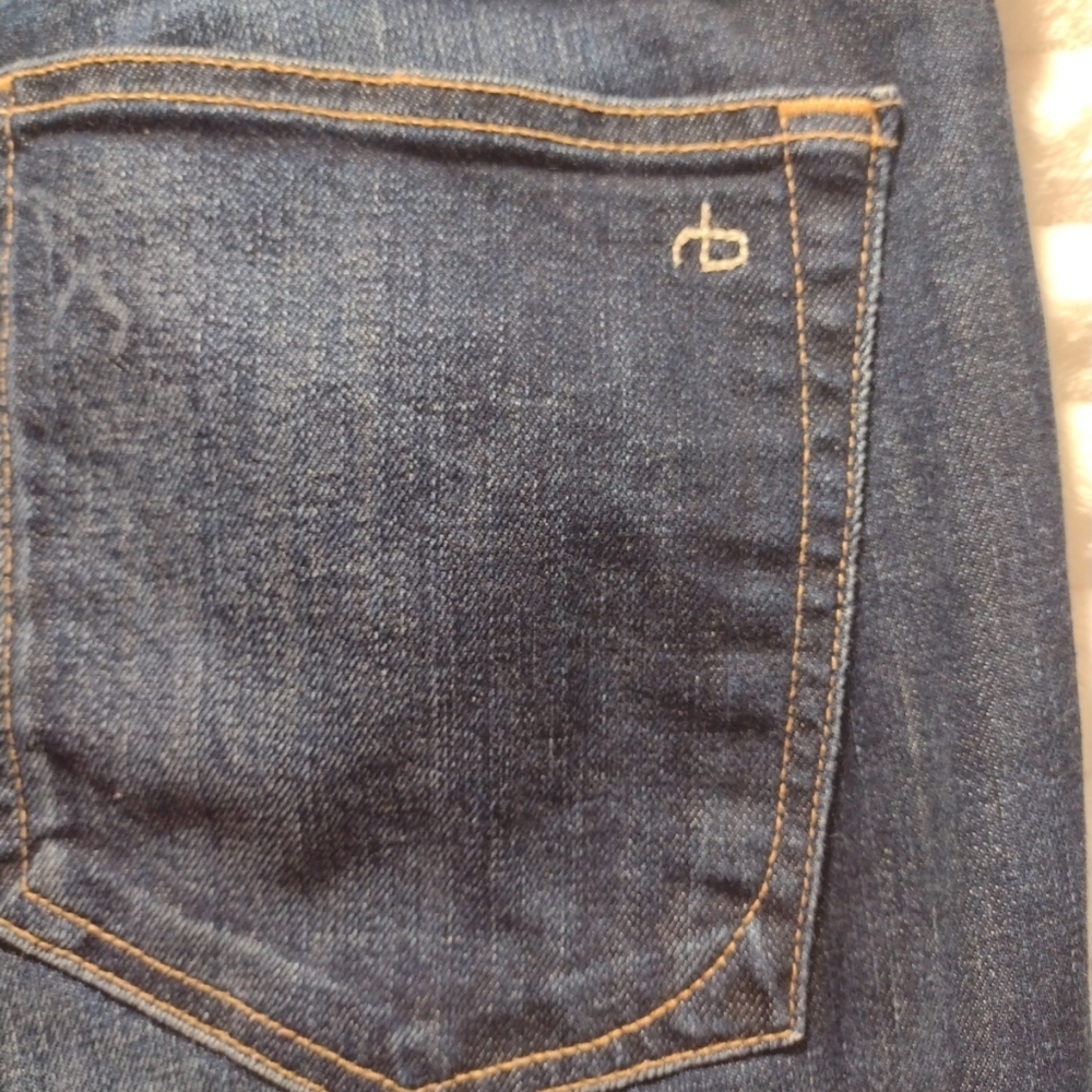 rag & bone Dre Low Rise Boyfriend Jeans Womens 32 Dark Wash/Yesler Frayed Hem - Picture 9 of 15